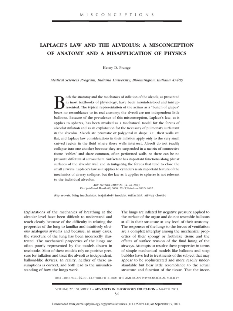 Laplace Law Example
