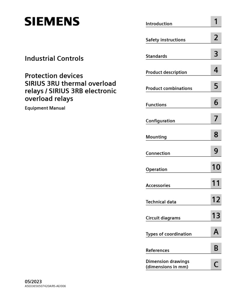 Manual SIRIUS Overload Relay 3RU 3RB en-US | PDF | Relay | Computer ...