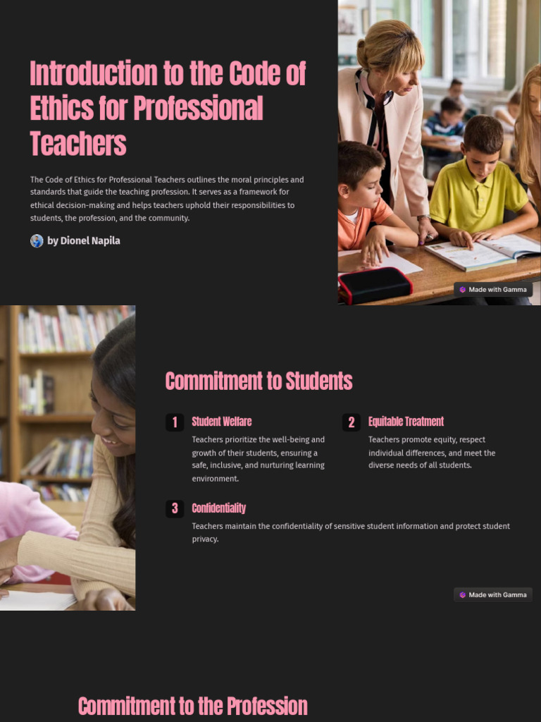 Code of ethics presentation pdf teachers civic engagement
