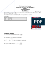 Tai Kwong Hilary College Assignment For WEEK 34 (Semester 3) Grade 9 (Algebra 4)