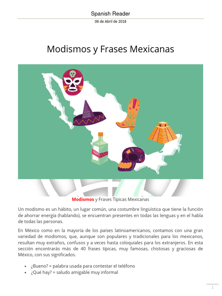 Modismos y Frases Típicas Mexicanas | PDF