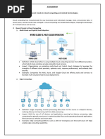 Assignment Que.1) Assignment On Recent Trends in Cloud Computing and Related Technologies. Answer