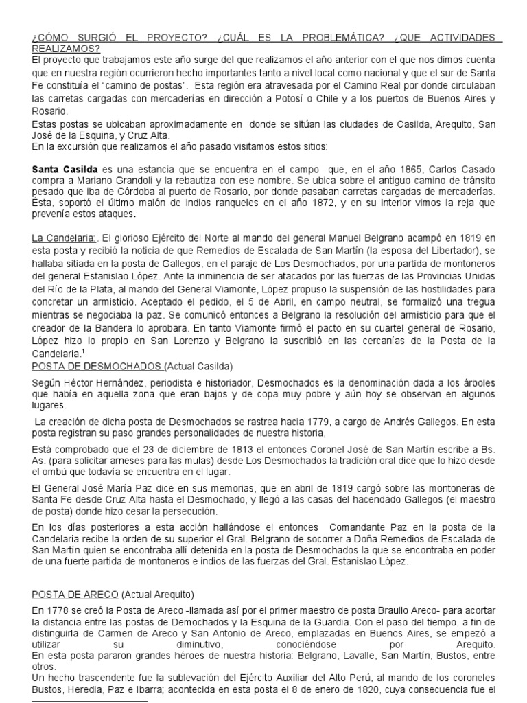 Camino Real Pdf Argentina América Del Sur