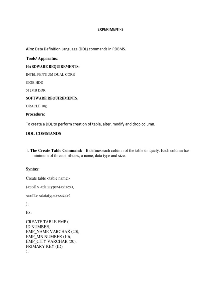 DBMS Experimentdbms-3 | PDF