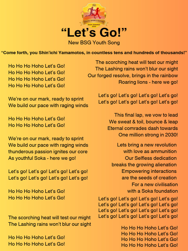 Lets Go New BSG Youth Song | PDF