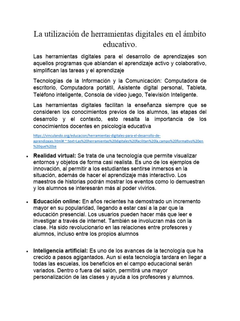 Herramientas Digitales en Educación | PDF | Videojuegos | Enseñando