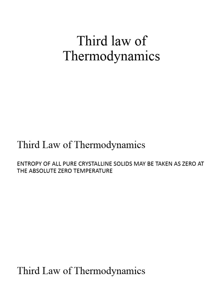 Third Law of Thermodynamics Explained | PDF