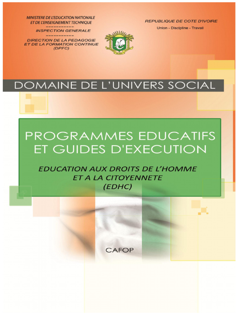 Définition de l'EDHC en Côte d'Ivoire | PDF | Pédagogie | Enseignement