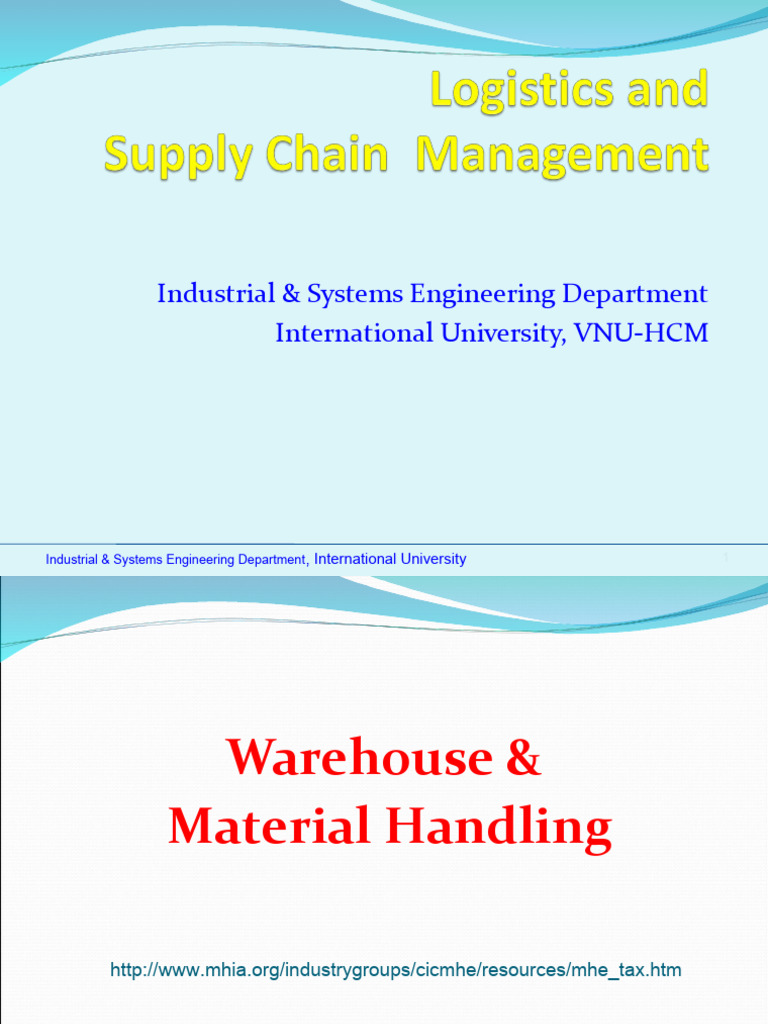 Logistics Section 08 Warehouse Management Pdf Warehouse Supply