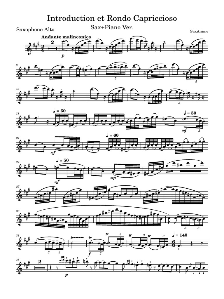 Introduction And Rondo Capriccioso Midi File Download