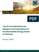 Top 10 Considerations For MA in The Renewable Energy Sector in Vietnam