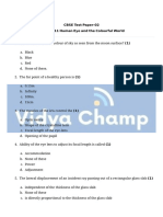 Cbse Test Paper-02 11 Human Eye and The Colourful World