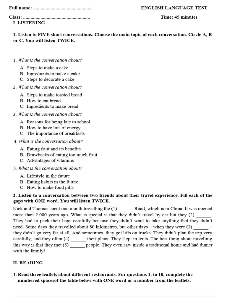 L p 9 ki m tra 45 ph t s 3 unit 7 8 download free pdf foods