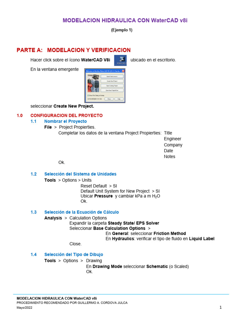 Modelación Hidráulica con WaterCAD v8i | PDF