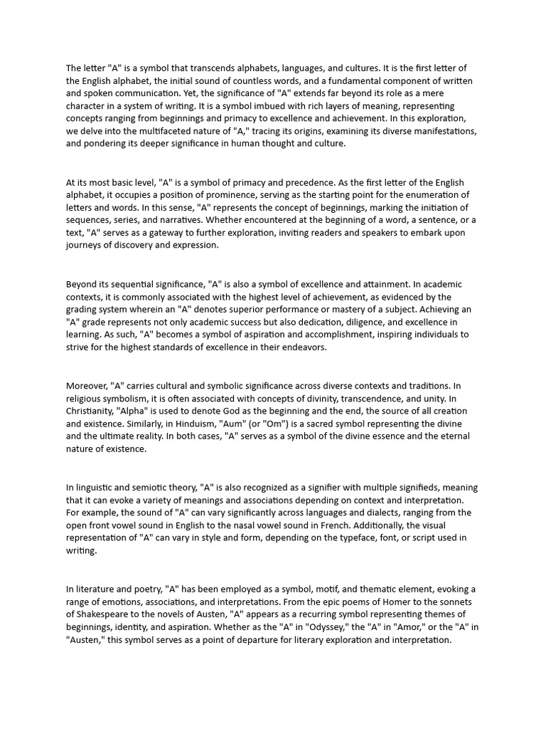 The Letter | PDF | Variable (Mathematics) | Symbols