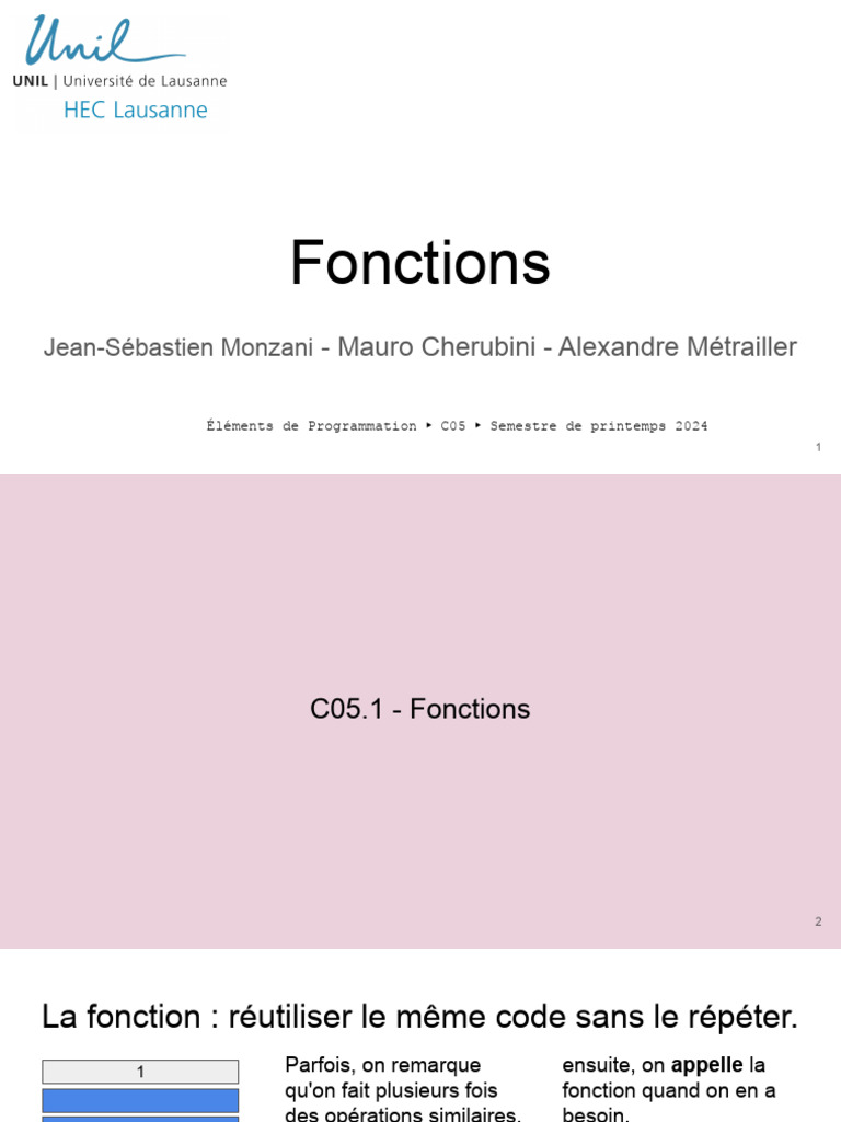 Introduction aux Fonctions en Python | PDF | Python (Langage de ...