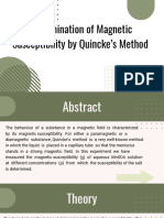 Determination of Magnetic Susceptibility by Quincke’s Method