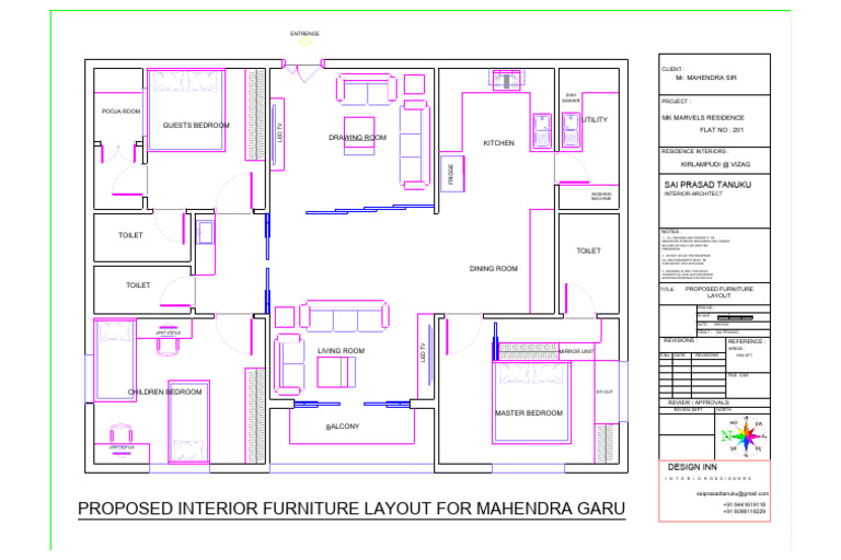 Furniture Layout Fir Mahendra Sir at Flat 201 MK Marvel-Model | PDF ...