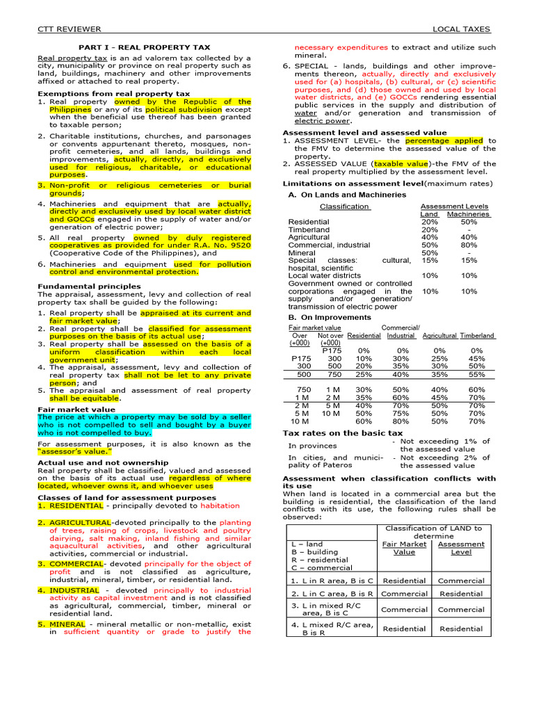 Real Property Tax Overview and Exemptions | PDF | Taxes | Property Tax