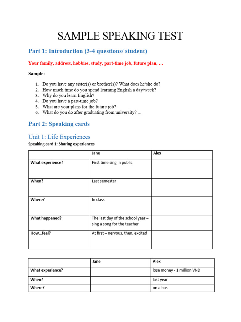 Ta3-Speaking Cards and Free Talks | PDF