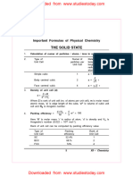 Chemistry Formula Sheet Class 12