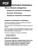 Estimation Techniques Cocomo