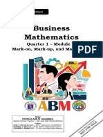 Business Mathematics Module 5 Mark On Mark Up and Markdown
