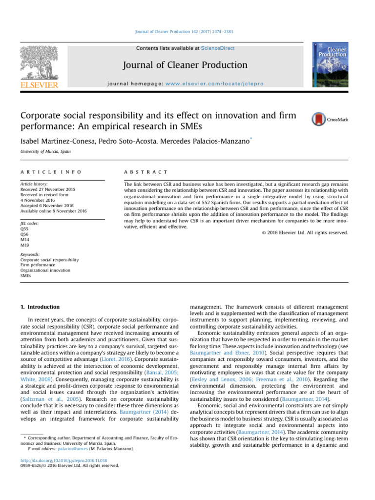 CSR's Impact on Innovation and Performance | PDF | Corporate Social ...