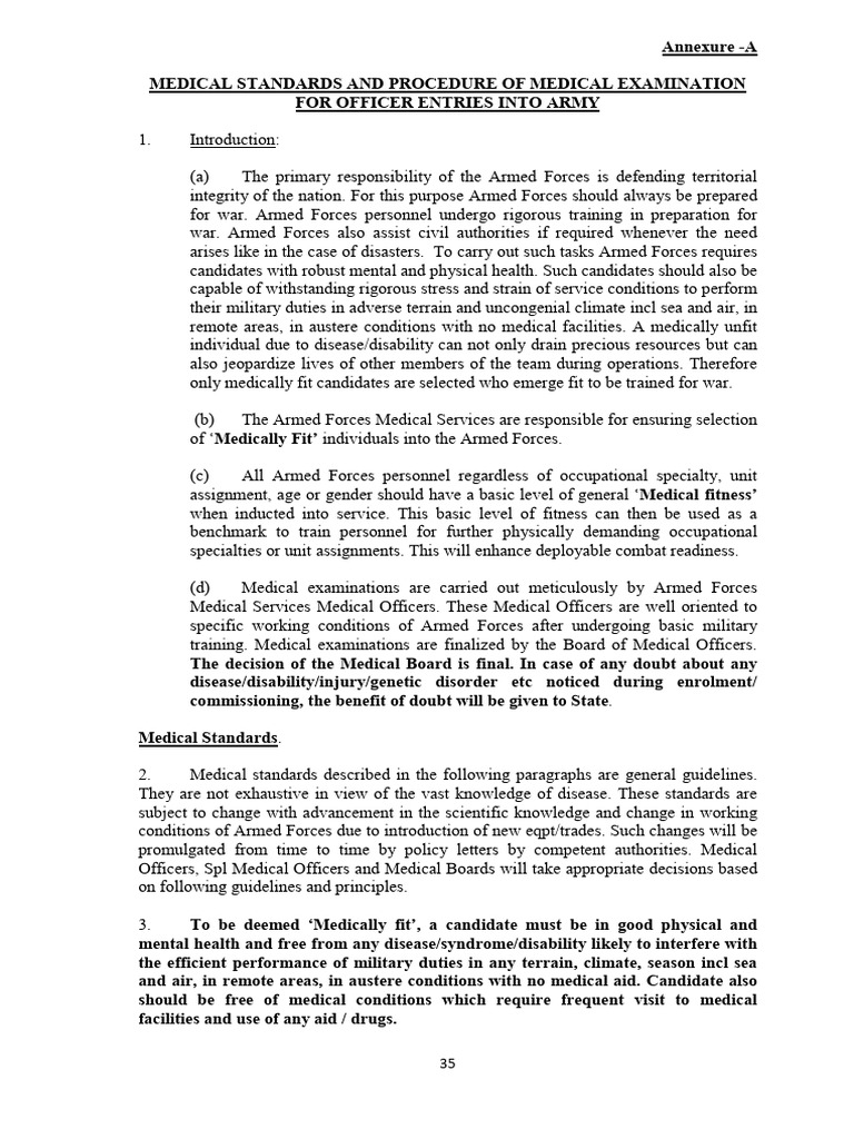 Army Medical Standards for Officer Entry | PDF | Body Mass Index | Waist