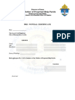 Pre Nuptial Certificate