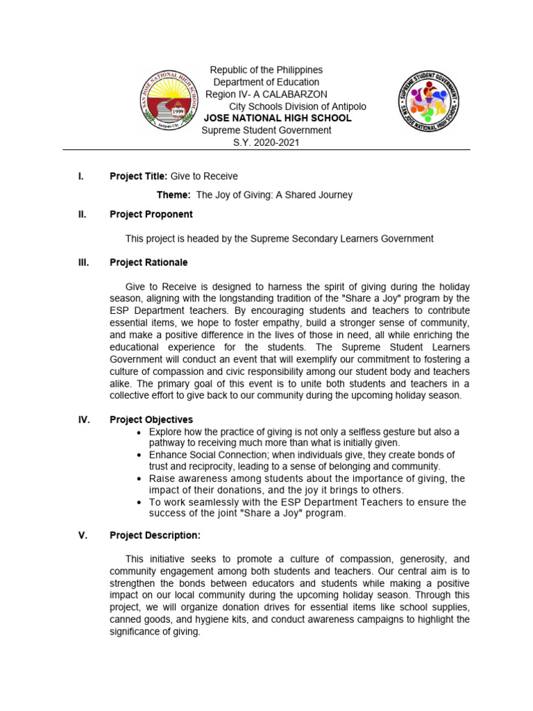 Give to Receive: Joy of Giving Project | PDF | Behavioural Sciences ...