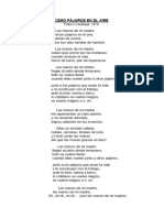 COMO PÁJAROS EN EL AIRE. Letra