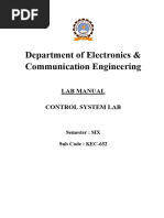 Control System Lab Manual (Kec-652)