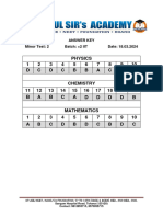 Jee Iit 12th Answer Key