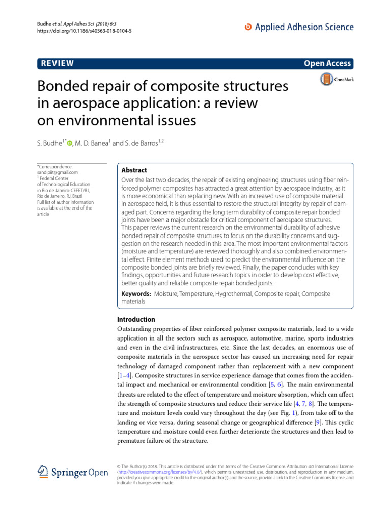 Budhe 2018 Bonded Repair of Composites Structures in Aerospace Application A Review On