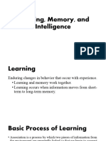 Learning Memory and Intelligence