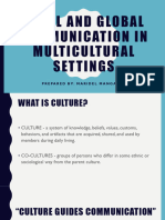 1 - Local and Global Communication in Multicultural Settings