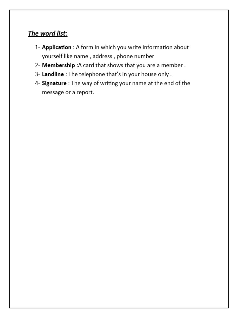 The Word List | PDF
