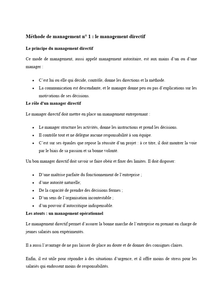 Méthodes de management expliquées | PDF | Motivation | Motivant