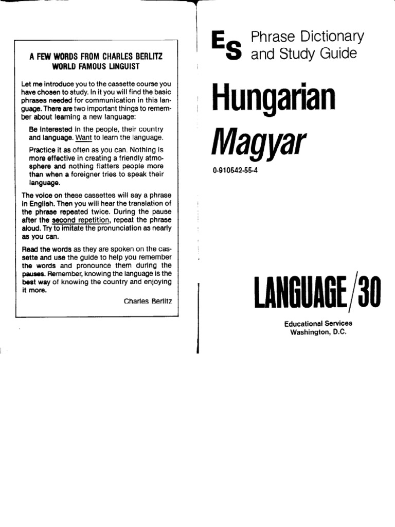 Magyar Hungarian Language | PDF