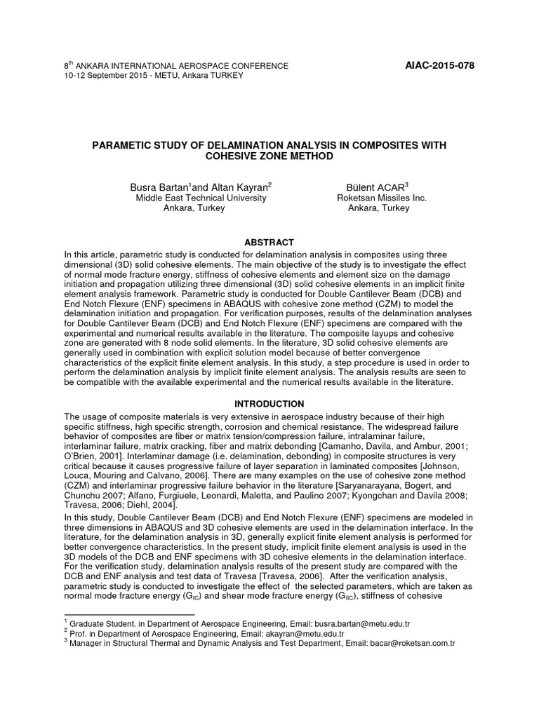 (3 - 3) Parametic Study of Delamination Analysis in Composites With ...