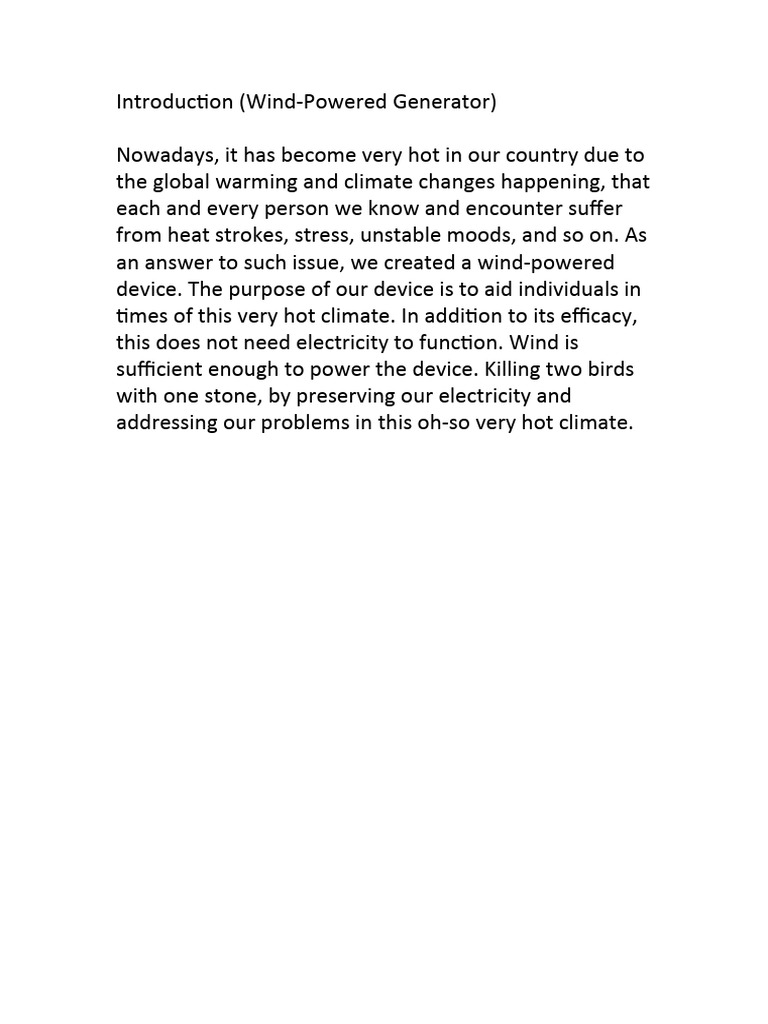 Eco-Friendly Wind-Powered Device | PDF