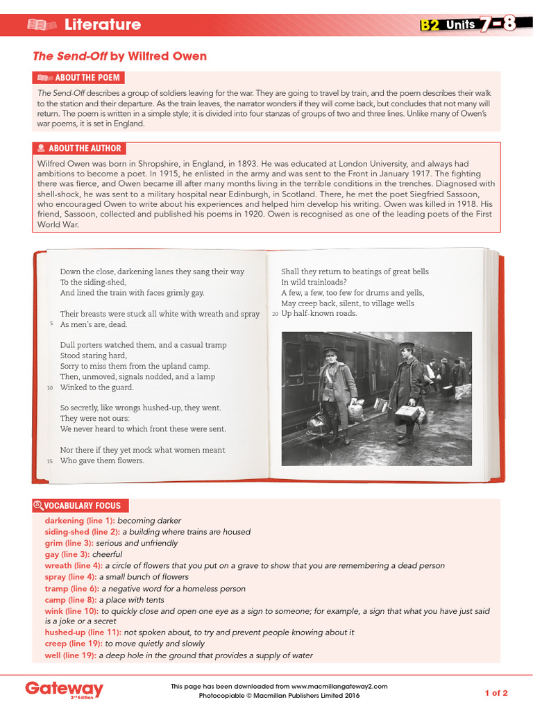 B2 UNITS 7 and 8 Literature | PDF | Poetry