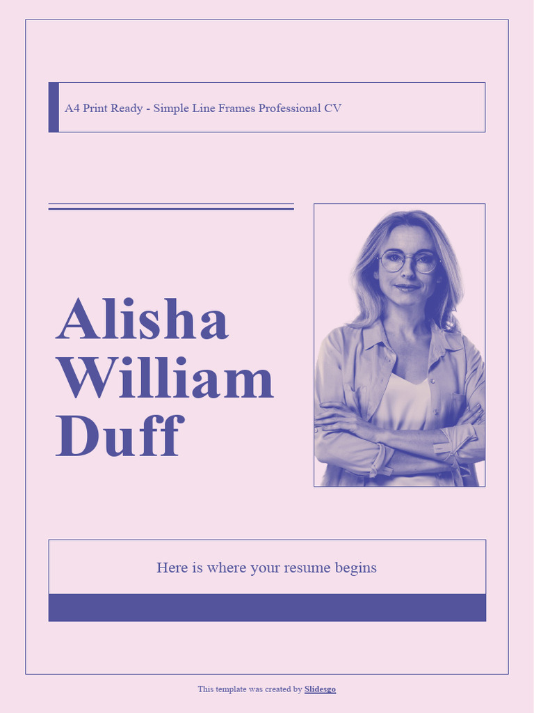 Simple Line Frames Professional CV by Slidesgo | Download Free PDF ...