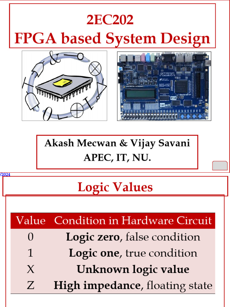 Session 2-2EC202-FPGASD-2024 | PDF | Digital Electronics | Electronic ...