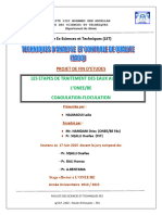 Les Etapes de Traitement Des Eaux Au Sein de L'onee - Be Coagulation-Floculation - Halmaoui Laila