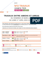 Affiche Travaux AMIENS-ARRAS Du 29 Mars (23h) Au 1er Avril 2024 (14h30)