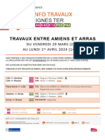 Affiche Travaux AMIENS-ARRAS du 29 mars (23h) au 1er avril 2024 (14h30)