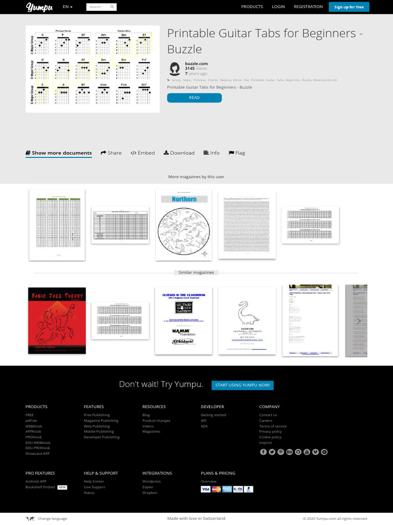 Printable Guitar Tabs for Beginners | PDF | Mobile App | Online Services
