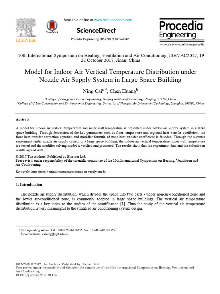 Model For Indoor Air Vertical Temperature Distribu | PDF | Heat ...